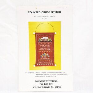 Family Christmas Sampler Country Stitching 1979 Cross Stitch Pattern Only